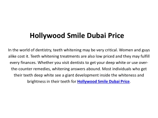 Hollywood Smile in Dubai Price