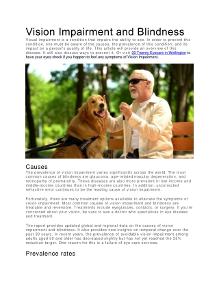 Vision Impairment and Blindness