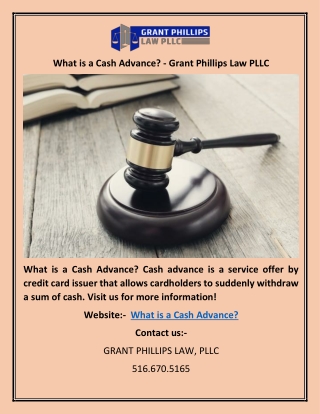 What is a Cash Advance? - Grant Phillips Law PLLC