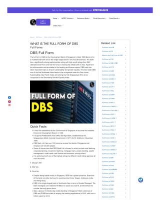 Full Form of DBS Bank-PW