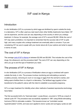 ivf Cost in kenya