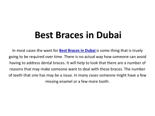 Best Braces in Dubai