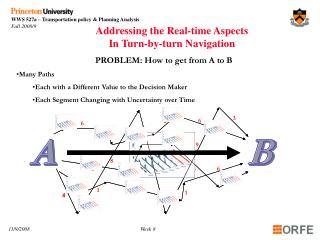 PROBLEM: How to get from A to B Many Paths Each with a Different Value to the Decision Maker Each Segment Changing with