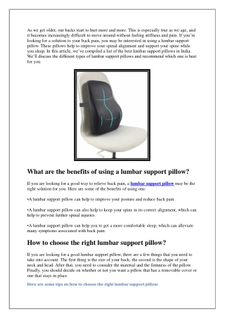 Best Lumbar Pillow In India