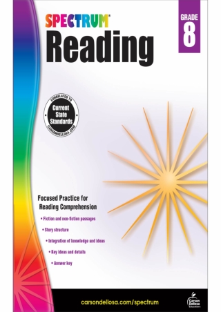 Spectrum Reading Comprehension Grade 8 Workbooks Nonfiction and Fiction