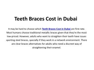 Best Teeth Braces Cost in Dubai