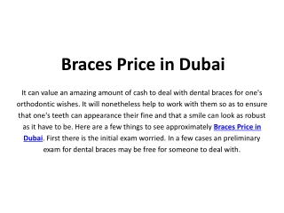 Braces Price in Dubai
