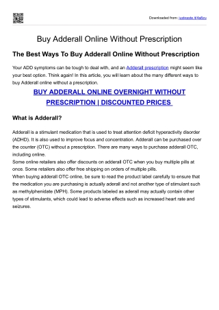 Buy Adderall Online Without Prescription overnight delivery