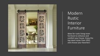 Modern Rustic Interior Furniture