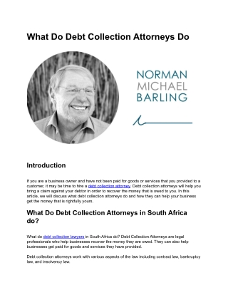 What Do Debt Collection Attorneys Do