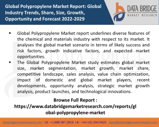 Polypropylene Market Forecast | Key Players and Geographic Regions to 2029