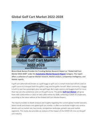 Global Golf Cart Market 2022-2028