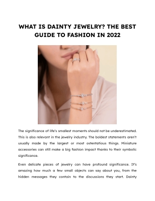 WHAT IS DAINTY JEWELRY THE BEST GUIDE TO FASHION IN 2022