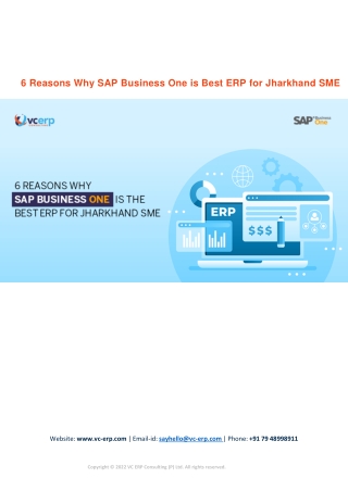 6 Reasons Why SAP Business One is Best ERP for Jharkhand SME