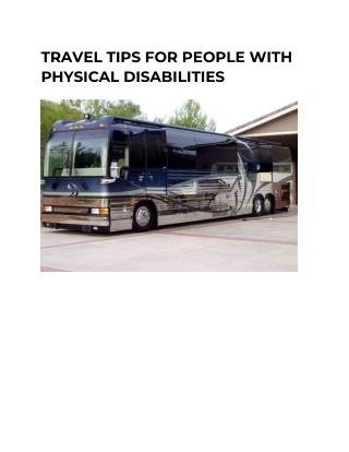 TRAVEL TIPS FOR PEOPLE WITH PHYSICAL DISABILITIES