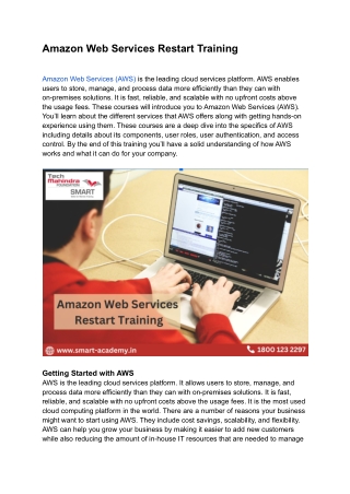 Amazon Web Services Restart Training