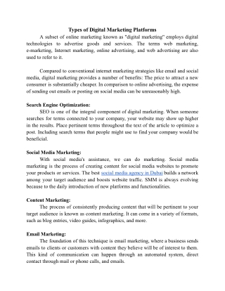 Types of Digital Marketing Platforms