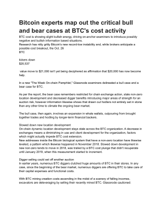 Bitcoin experts map out the critical bull and bear cases at BTC's cost activity