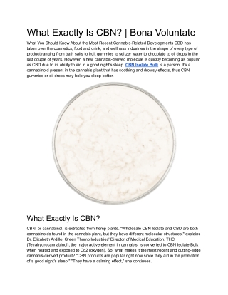 What Exactly Is CBN