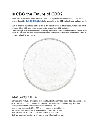Is CBG the Future of CBD