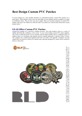 Top Best Ideas For Custom Pvc Patches