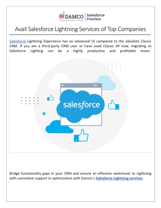 Avail Salesforce Lightning Services of Top Companies