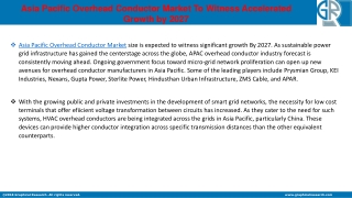 Asia Pacific Overhead Conductor Market Outlook - Industry Statistics Analysis By