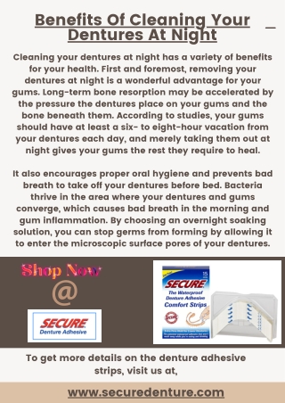Benefits Of Cleaning Your Dentures At Night