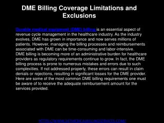 DME Billing Coverage Limitations and Exclusions