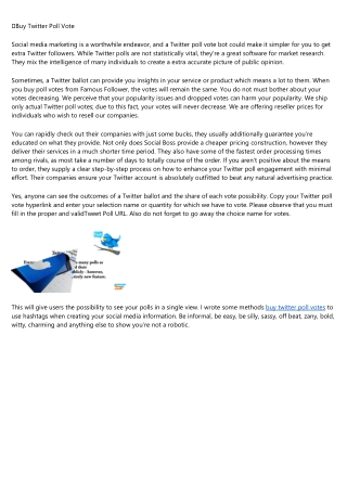 A Step-by-Step Guide to get twitter poll votes