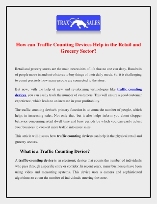 How can Traffic Counting Devices Help in the Retail and Grocery Sector?