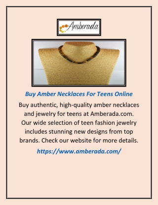 Buy Amber Necklaces for Teens Online | Amberada.com