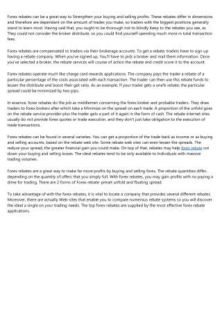 Rebate Or Cash Back On The Currency Market To Consider