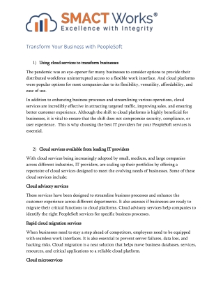 Transform Your Business with PeopleSoft