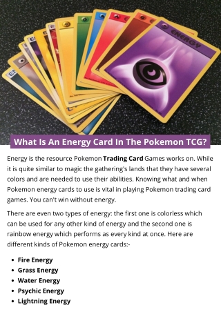 What Is An Energy Card In The Pokemon TCG?