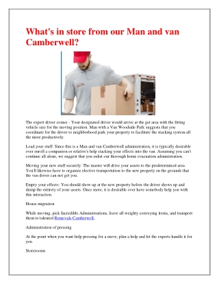 One Of The Best Home Removals in Camberwell.