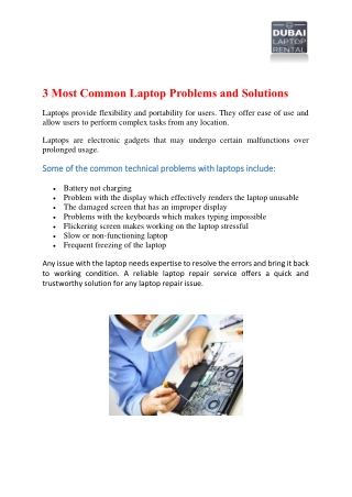 3 Most Common Laptop Problems and Solutions