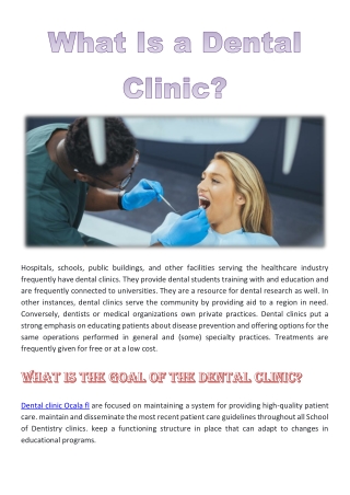 What Is a Dental Clinic