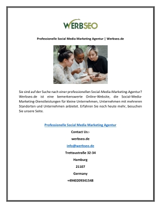 Professionelle Social Media Marketing Agentur | Werbseo.de