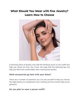 What Should You Wear with fine Jewelry_ Learn How to Choose