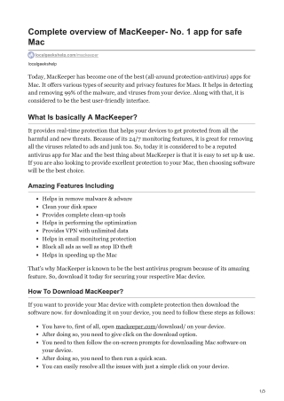 Complete overview of MacKeeper- No 1 app for safe Mac