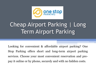 Cheap Airport Parking | Long Term Airport Parking
