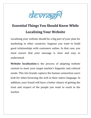 Essential Things You Should Know While Localizing Your Website