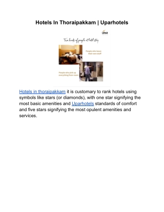 Hotels In Thoraipakkam _ Uparhotels