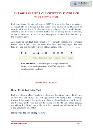 Change and Edit any rich text file with Rich Text EditorTool