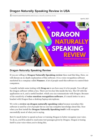 Dragon Naturally Speaking Review in USA