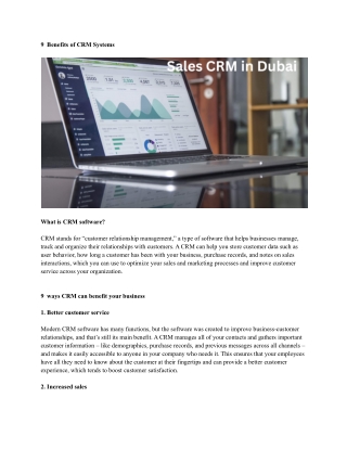 Sales CRM in Dubai