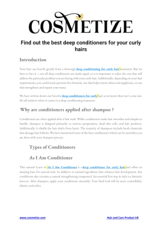 Find out the best deep conditioners for your curly hairs -5