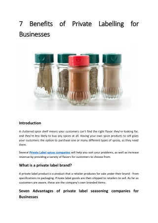 7 Benefits of Private Labelling for Businesses
