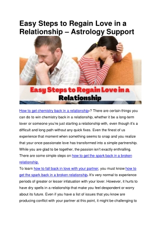 Easy Steps to Regain Love in a Relationship – Astrology Support